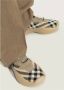 Burberry Gebreide sneakers met ruitmotief en trekkoord Beige - Thumbnail 6