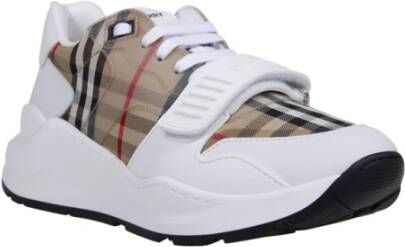 Burberry Sneaker met Ruitpatroon voor Heren Wit Heren