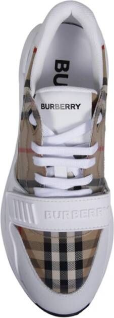 Burberry Sneaker met Ruitpatroon voor Heren Wit Heren