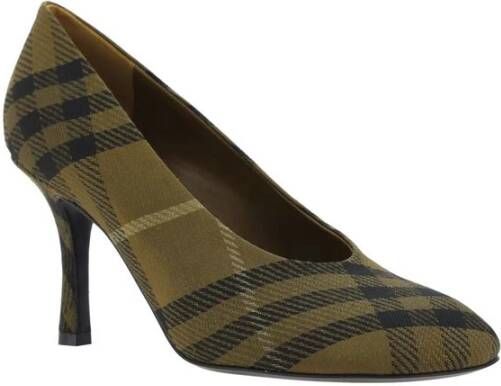 Burberry Stiletto Baby Pumps met Check Print Green Dames