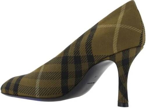 Burberry Stiletto Baby Pumps met Check Print Green Dames