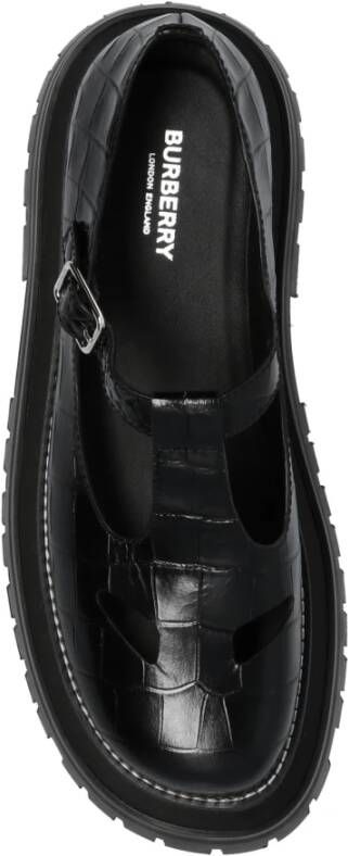 Burberry T-Bar leren schoenen Black Dames