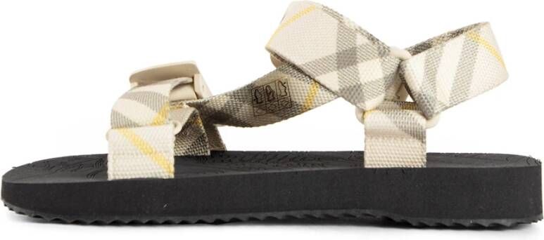 Burberry Trek Sandaal met Handtekening Check Band Beige Dames