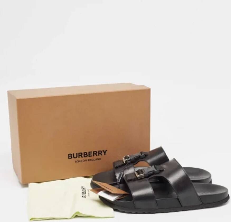 Burberry Vintage Pre-owned Leather flats Black Heren