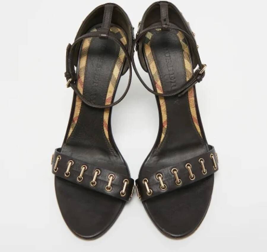 Burberry Vintage Pre-owned Leather sandals Black Dames