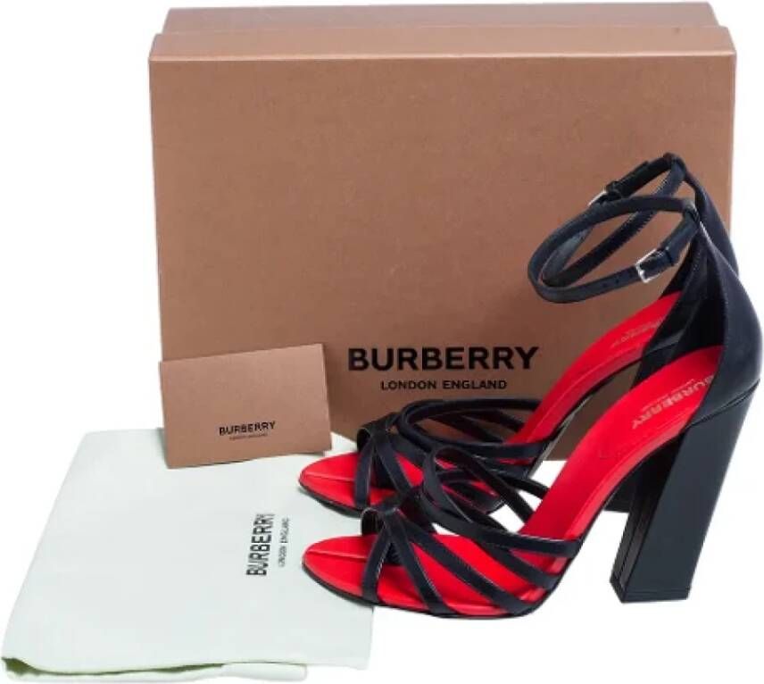 Burberry Vintage Pre-owned Leather sandals Black Dames