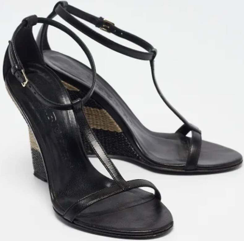 Burberry Vintage Pre-owned Leather sandals Black Dames