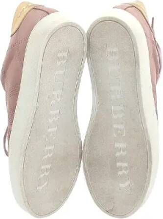 Burberry Vintage Pre-owned Leather sneakers Pink Dames