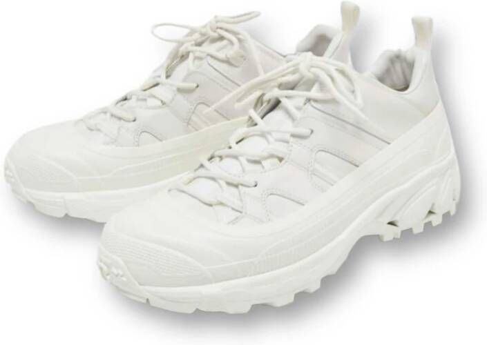 Burberry Witte canvas en leren lage sneakers White Dames