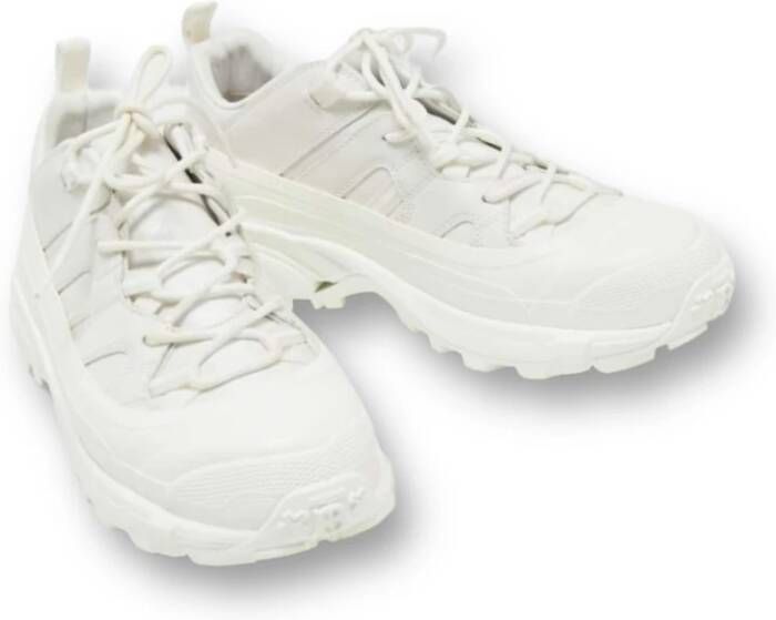 Burberry Witte canvas en leren lage sneakers White Dames