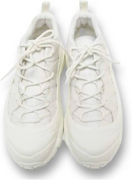 Burberry Witte canvas en leren lage sneakers White Dames