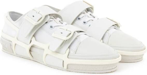 Burberry Witte Canvas Sneaker met Rubberen Zool White Heren