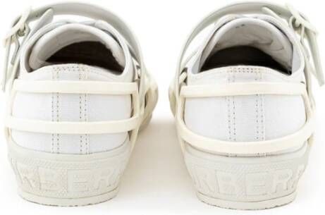 Burberry Witte Canvas Sneaker met Rubberen Zool White Heren