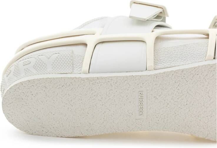 Burberry Witte Canvas Sneaker met Rubberen Zool White Heren