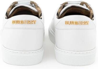 Burberry Witte Leren Sneaker White Dames