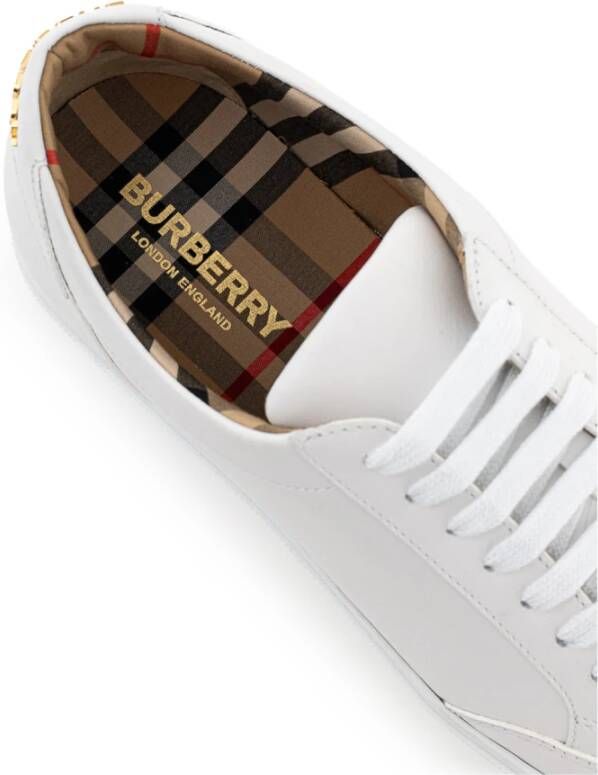 Burberry Witte Leren Sneaker White Dames