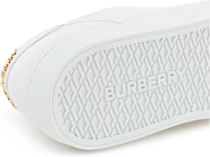 Burberry Witte Leren Sneaker White Dames