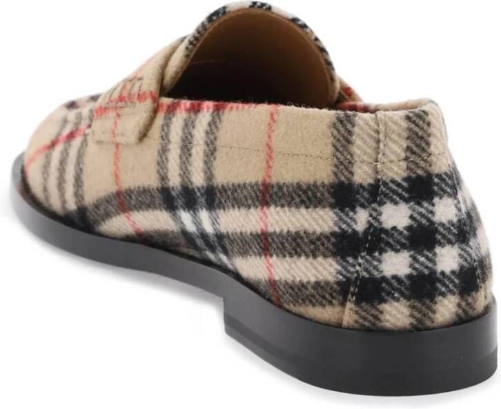 Burberry Wollen Mocassin met Check Multicolor Dames