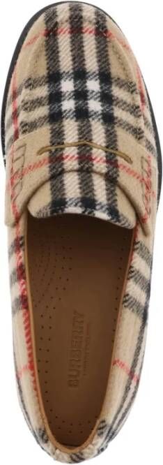 Burberry Wollen Mocassin met Check Multicolor Dames