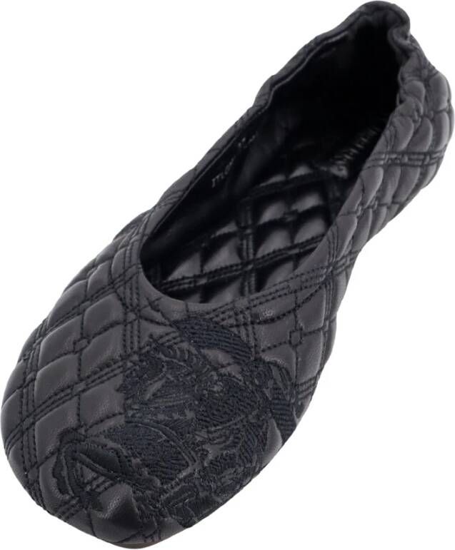 Burberry Zwarte Leren Ballerina Schoenen Black Dames