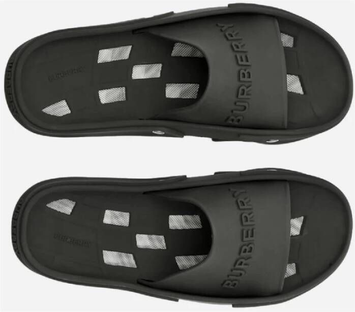 Burberry Zwarte Sandaal Flip Flops Nieuw Met Doos Black Dames