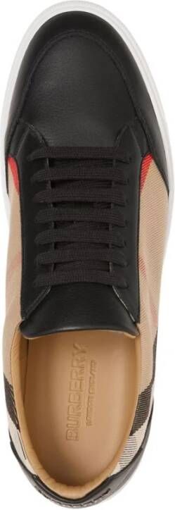 Burberry Zwarte Sneakers Met Ruitpatroon En Veters Black Dames