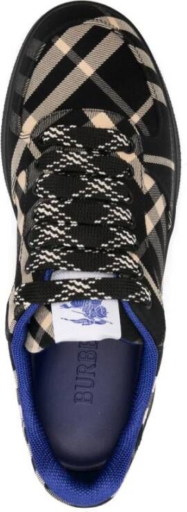 Burberry Zwarte Stoffen Sneakers met Logozool Black Heren