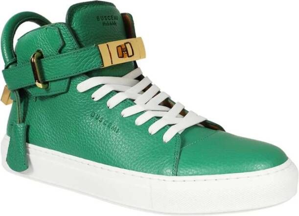 Buscemi Leren hoge sneakers Green Heren