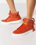 Buscemi Oranje Leren High-Top Sneakers met Logo Orange Dames - Thumbnail 2