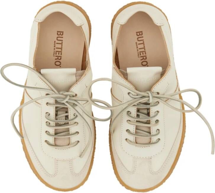 Buttero Italiaanse Leren Sneaker voor Vrouwen White Dames