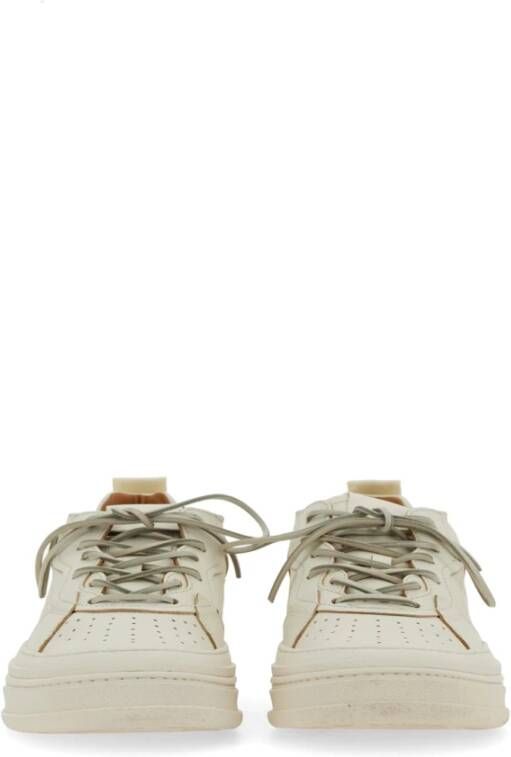 Buttero Leren Sneaker Circle Made in Italy White Heren