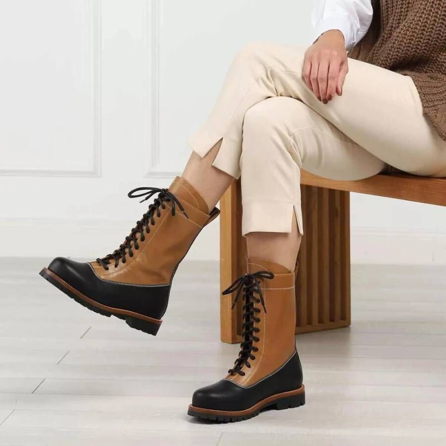 By Malene Birger Cognac Leren Veterschoenen By Herenne Birger Brown Dames