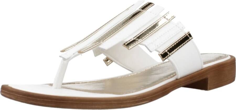 CafèNoir Kleurrijke Multi-Strap Flip Flops White Dames