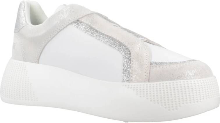 CafèNoir Stijlvolle Slip-On Suède Sneakers White Dames