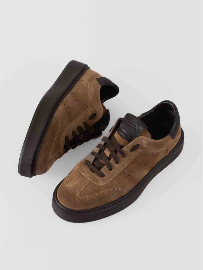 Calce Bruine Leren Sneakers X1581 Brown Heren