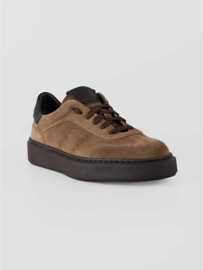 Calce Bruine Leren Sneakers X1581 Brown Heren