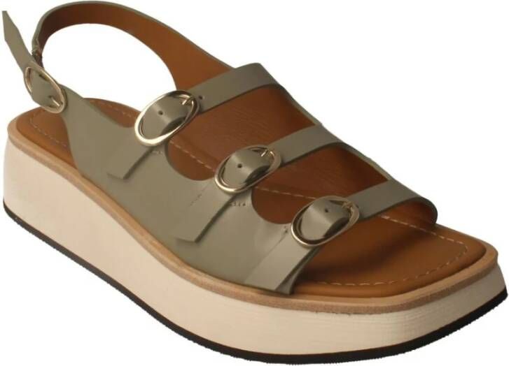 Calce Flat Sandals Groen Dames