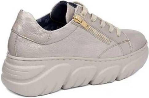 Callaghan Dames sneakers in lak met veters en rits Beige Dames