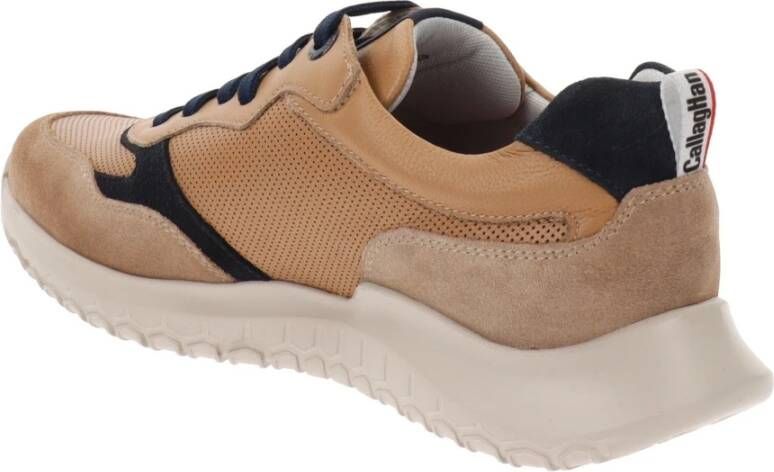 Callaghan Leren Heren Sneakers Comfort Stijl Beige Heren