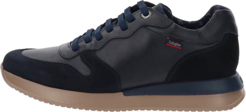 Callaghan Leren Heren Sneakers met Vetersluiting Blauw Dames