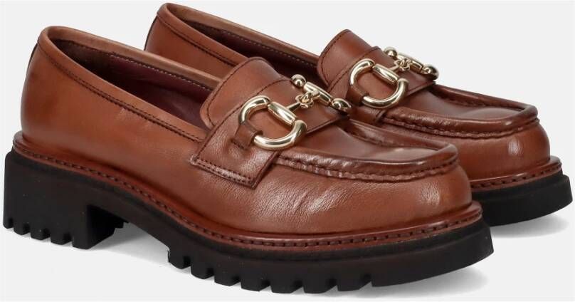 Calpierre Bruin Leren Loafers voor Vrouwen Brown Dames