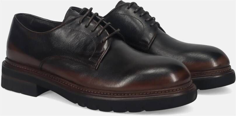 Calpierre Bruine Platte Derby Veterschoenen Brown Heren