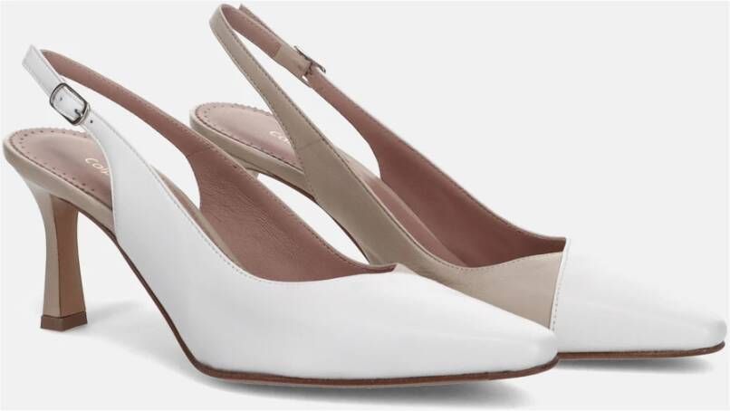 Calpierre Witte Hak Pumps White Dames