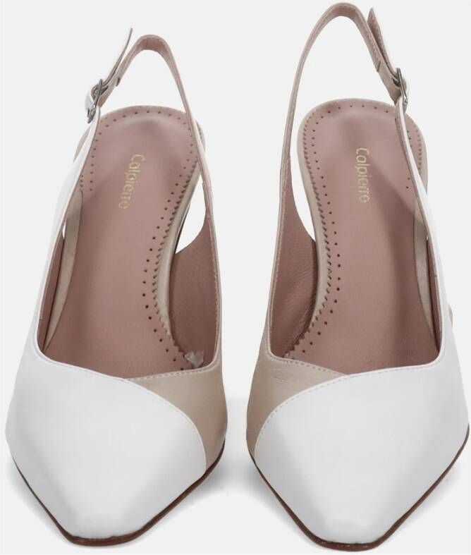 Calpierre Witte Hak Pumps White Dames