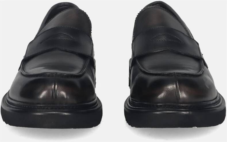 Calpierre Zwarte Leren Mocassin Schoenen Black Heren