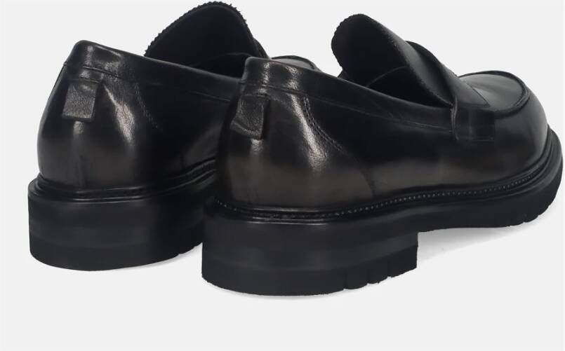 Calpierre Zwarte Leren Mocassin Schoenen Black Heren