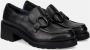 Calpierre Zwarte leren mocassins Black Dames - Thumbnail 2