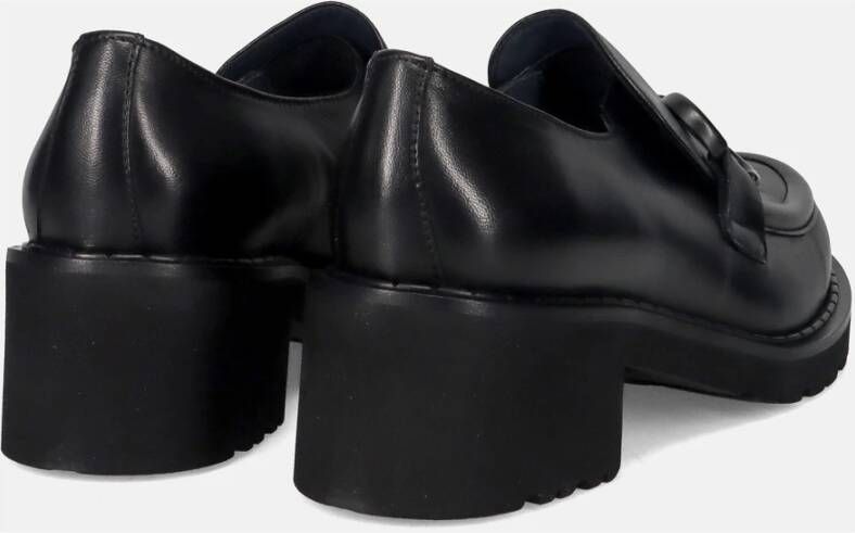 Calpierre Zwarte leren mocassins Black Dames