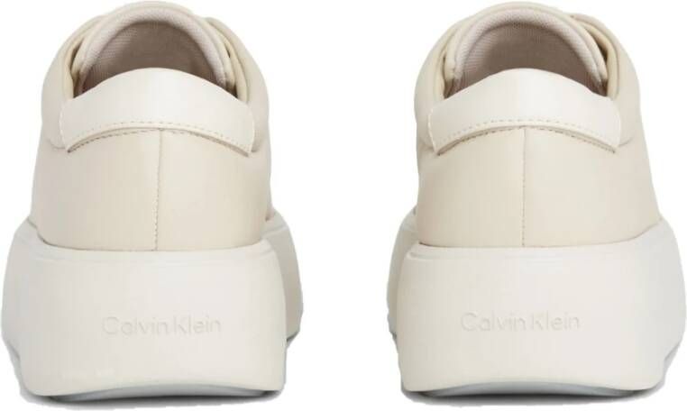 Calvin Klein Beige Lace-Up Flatform Sneakers Beige Dames