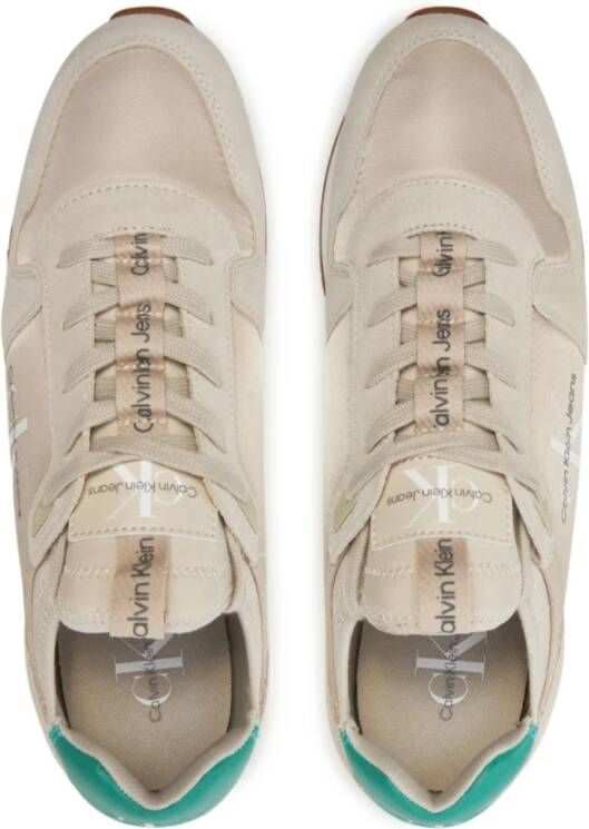 Calvin Klein Beige Sneakers Vetersluiting Suède Beige Heren